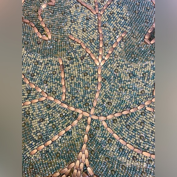 Set of 4 Vintage Hand Beaded Leaf Chargers - Picture 4 of 9